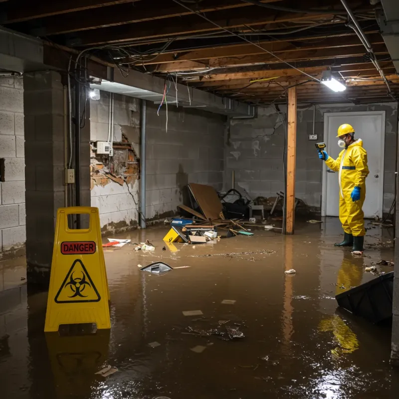 Flooded Basement Electrical Hazard in Greer, SC Property