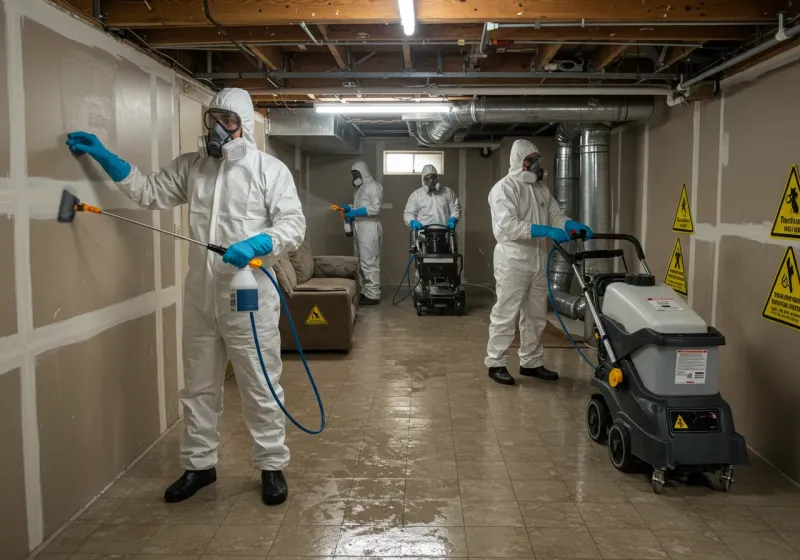 Basement Moisture Removal and Structural Drying process in Greer, SC